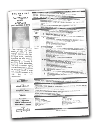 formats of cv. 2011 The correct resume format